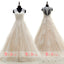 Light Nude Vintage Lace See Through Back Wedding Dresses,DB0131