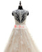 Light Nude Vintage Lace See Through Back Wedding Dresses,DB0131