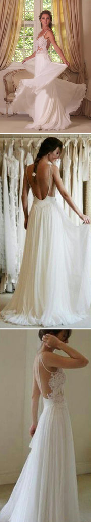 Cheap Summer Simple Illusion Strap Sexy Backless Lace Chiffon Elegant Popular  Wedding Party Dresses.   DB0001